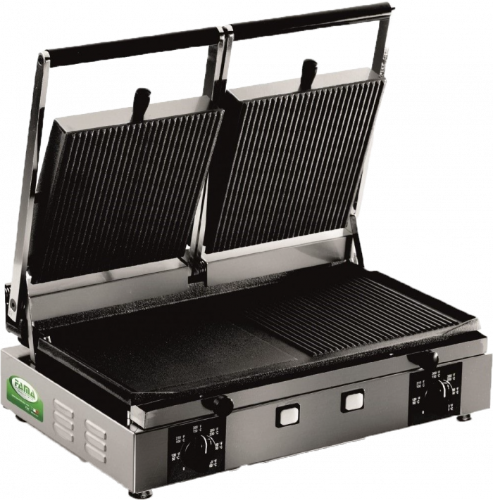 Fama PDR3000S Half Ribbed Half Smooth Contact Panini Grill  3kW - Image 1