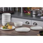 Olympia Cavolo Serve Like A Pro 18-Piece White Speckle Dinner Set - Image 6
