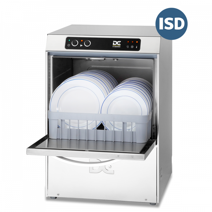 DC SD40ISD Standard Range 400mm Basket Frontloading Commercial Dishwasher with Integral Water Softener & Drain Pump  11 Plates - Image 1