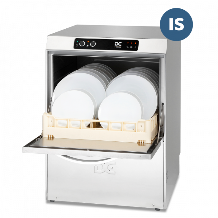 DC SD50IS Standard Range 500mm Basket Frontloading Commercial Dishwasher with Integral Water Softener  18 Plates - Image 1