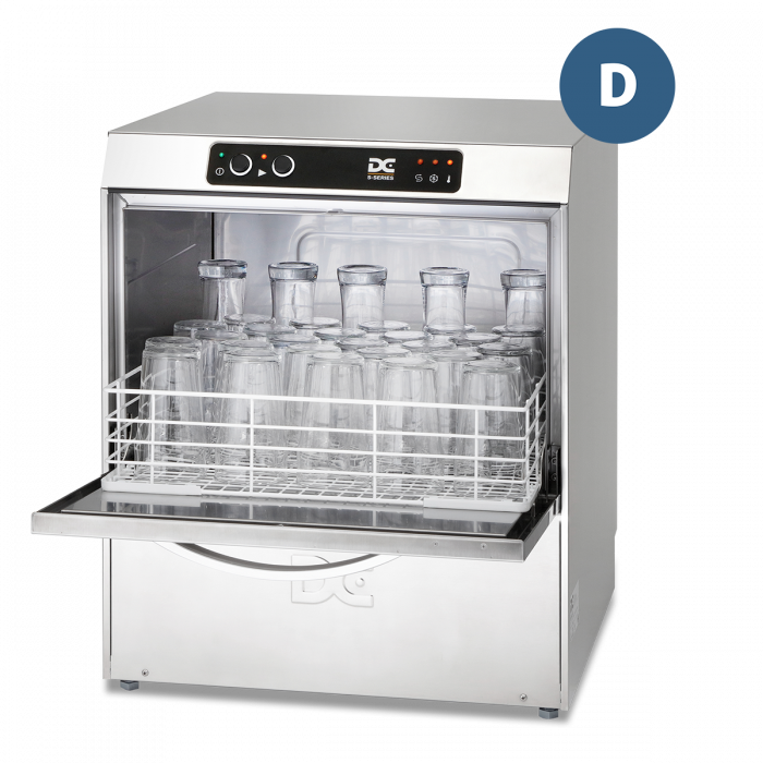DC SG50D Standard Range 500mm Basket Frontloading Commercial Glasswasher with Drain Pump  30 Pint Capacity - Image 1