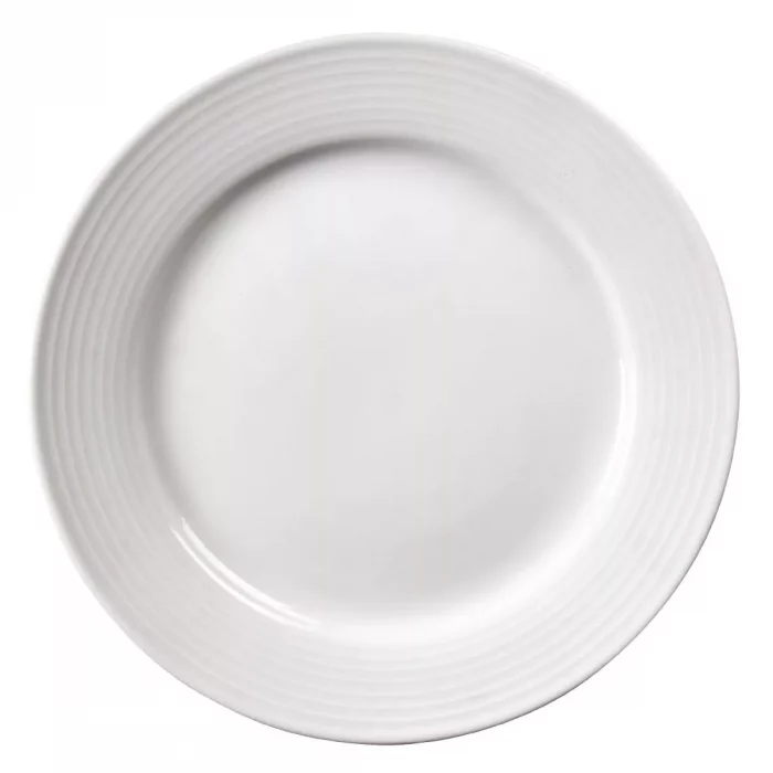 Olympia Linear Wide Rimmed Plates White 250mm (Pack of 12) - Image 2