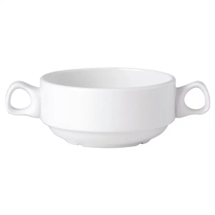 Steelite Simplicity White Handled Stacking Soup Cups 285ml (Pack of 36) - Image 1