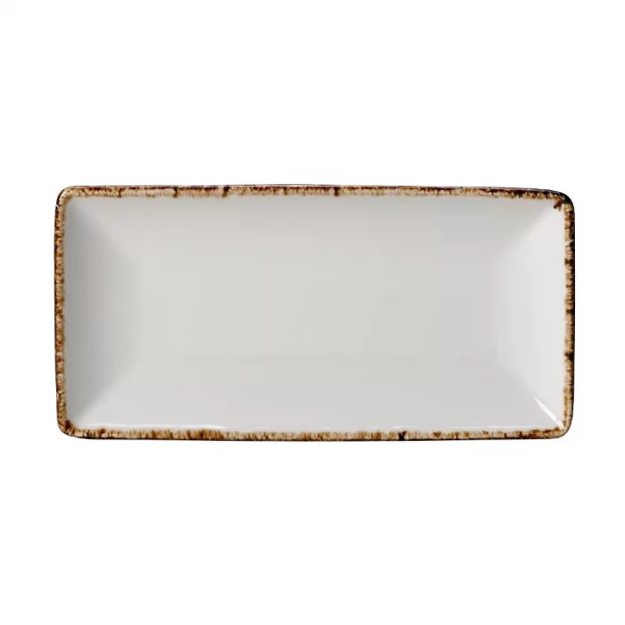 Steelite Brown Dapple Rectangle Six Plates (Pack of 6) - Image 1