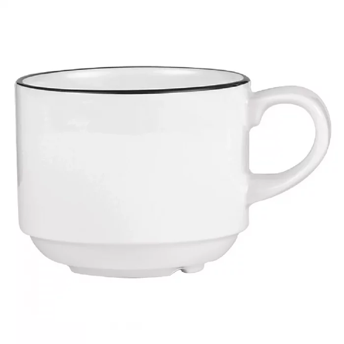 Churchill Alchemy Mono Stacking Tea Cups 206ml (Pack of 24) - Image 1