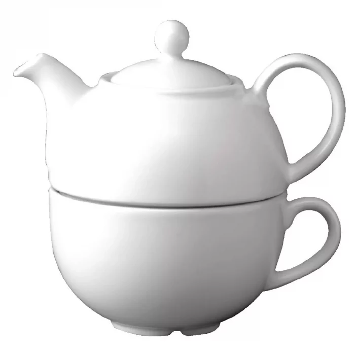 Churchill Plain Whiteware Teapots 370ml (Pack of 4) - Image 1