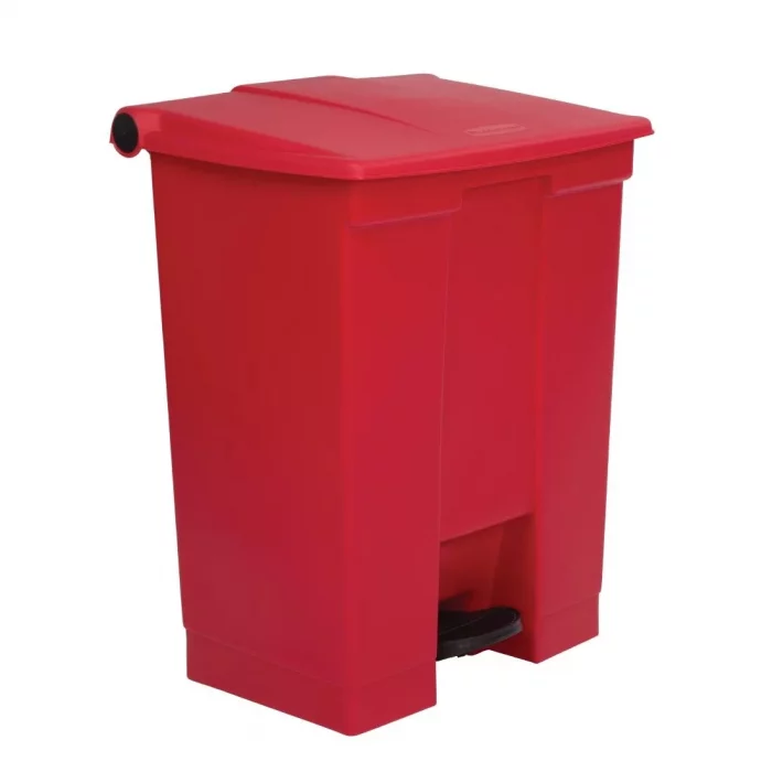 Rubbermaid Step On Pedal Bin Red 68Ltr - Image 1