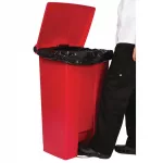 Rubbermaid Step-On Pedal Bin Red 87Ltr - Image 4