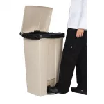 Rubbermaid Step On Pedal Bin Beige 87Ltr - Image 2