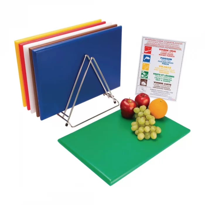 Hygiplas Thick High Density Chopping Board Set 455x305x24mm (Pack of 6) - Image 1