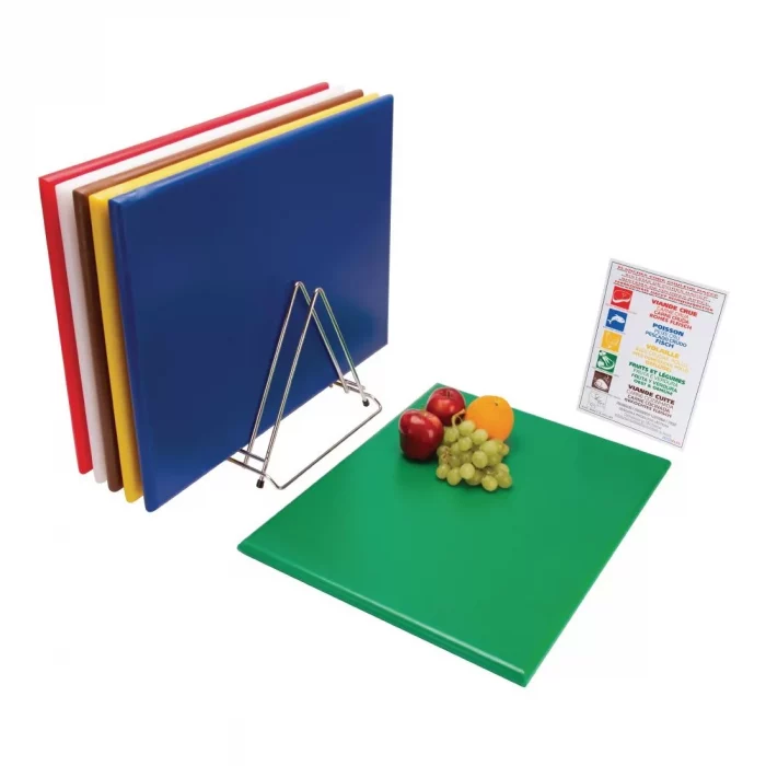Hygiplas Thick High Density Chopping Board Set Large  600x450x24mm (Pack of 6) - Image 1