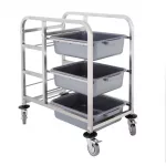 Vogue Stainless Steel Bussing Trolley - Image 2