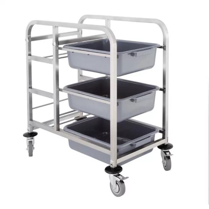 Vogue Stainless Steel Bussing Trolley - Image 2