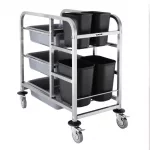 Vogue Stainless Steel Bussing Trolley - Image 3