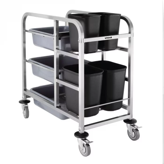 Vogue Stainless Steel Bussing Trolley - Image 3