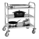Vogue Stainless Steel 3 Tier Clearing Trolley Small - Image 2