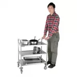 Vogue Stainless Steel 3 Tier Clearing Trolley Small - Image 3