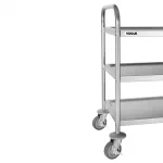 Vogue Stainless Steel 3 Tier Clearing Trolley Small - Image 4