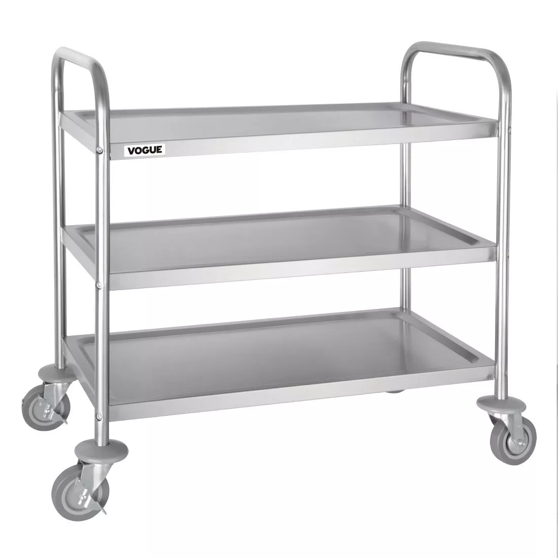 1380413.jpg Vogue Stainless Steel 3 Tier Clearing Trolley Medium - Image 1