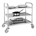 Vogue Stainless Steel 3 Tier Clearing Trolley Medium - Image 2