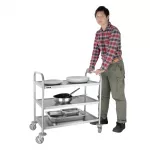 Vogue Stainless Steel 3 Tier Clearing Trolley Medium - Image 3