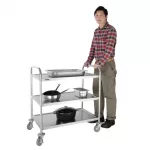 Vogue Stainless Steel 3 Tier Clearing Trolley Large - Image 3