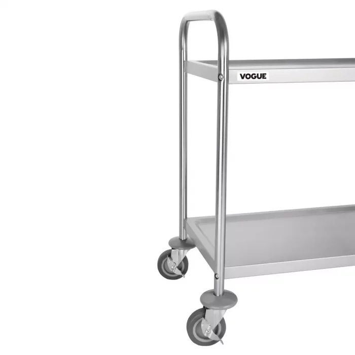 Vogue Stainless Steel 2 Tier Clearing Trolley Small - Image 4