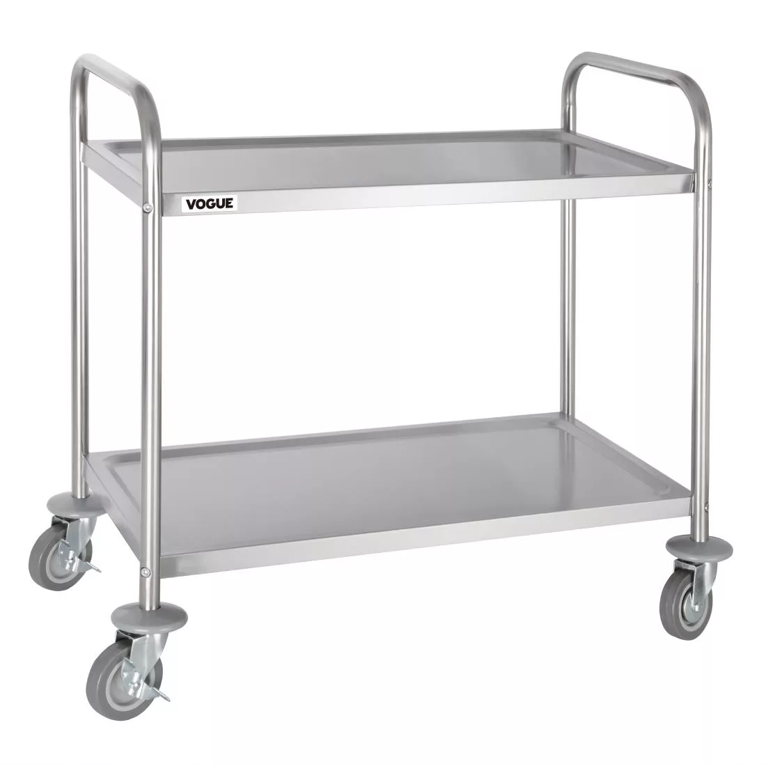 1380436.jpg Vogue Stainless Steel 2 Tier Clearing Trolley Medium - Image 1