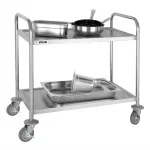 Vogue Stainless Steel 2 Tier Clearing Trolley Medium - Image 2