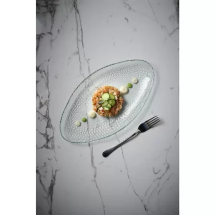 Churchill Isla Glass Clear Organic Glass Oval Platter 300mm (Pack of 6)