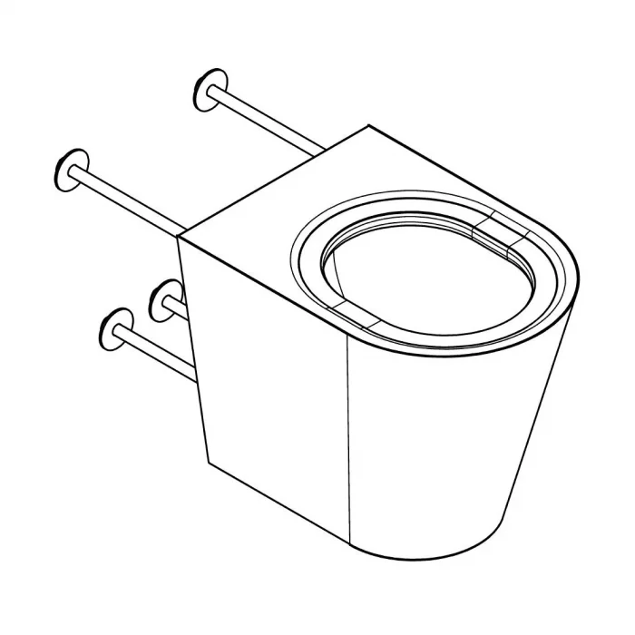 KWC DVS Floor Stand Toilet Stainless Steel - Image 2