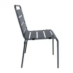 Bolero Amalfi Slatted Steel Side Chairs Grey (Pack of 4) - Image 2
