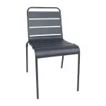 Bolero Amalfi Slatted Steel Side Chairs Grey (Pack of 4) - Image 3