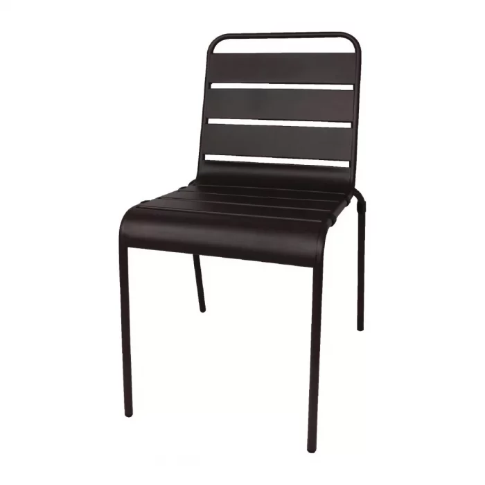 Bolero Amalfi Slatted Steel Side Chairs Black (Pack of 4) - Image 2