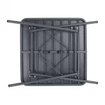 Bolero Amalfi Slatted Square Steel Folding Table Grey 700mm - Image 2