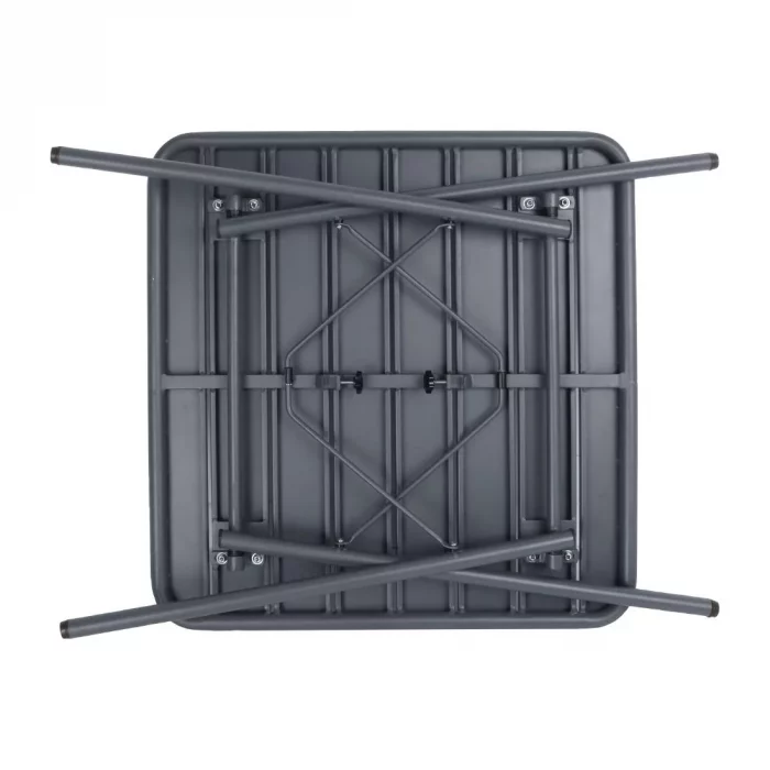 Bolero Amalfi Slatted Square Steel Folding Table Grey 700mm - Image 2