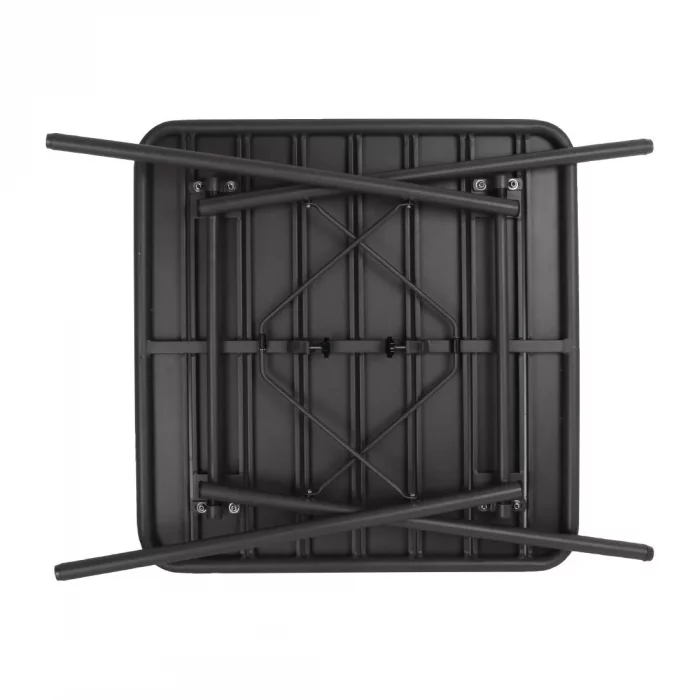 Bolero Amalfi Slatted Square Steel Folding Table Black 700mm - Image 2