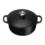 Le Creuset Cast Iron Round Casserole Dish Satin Black 24cm