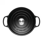 Le Creuset Cast Iron Round Casserole Dish Satin Black 24cm - Image 2