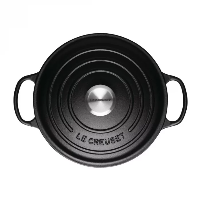 Le Creuset Cast Iron Round Casserole Dish Satin Black 28cm - Image 2
