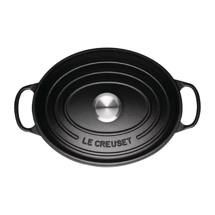Le Creuset Cast Iron Oval Casserole Dish Satin Black 27cm - Image 3