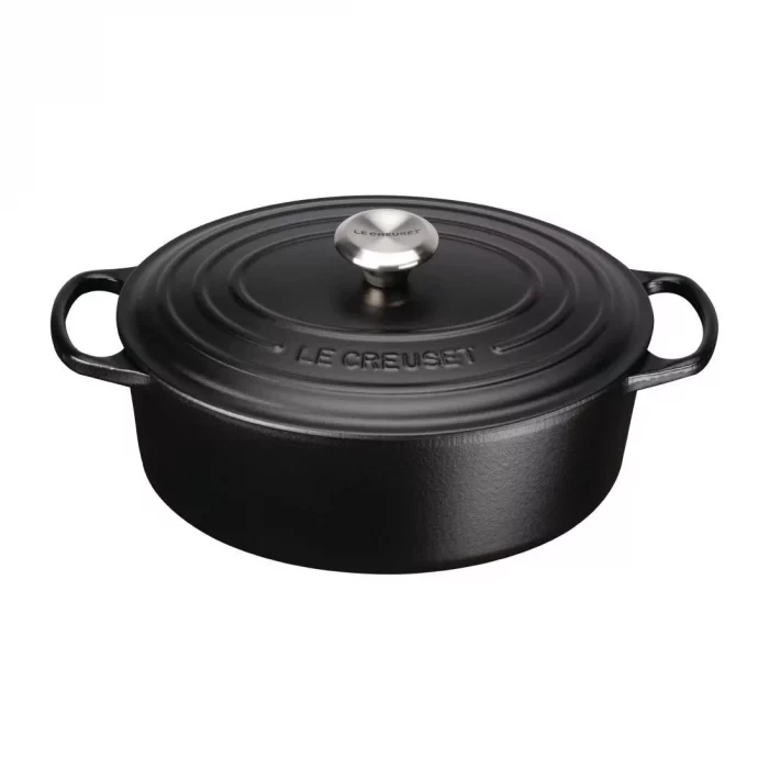 Le Creuset Cast Iron Oval Casserole Dish Satin Black 27cm - Image 1