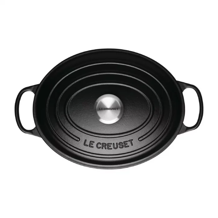 Le Creuset Cast Iron Oval Casserole Dish Satin Black 29cm - Image 3