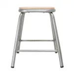 Bolero Galvanised Steel Low Stools with Wooden Seatpad (Pack of 4) - Image 3