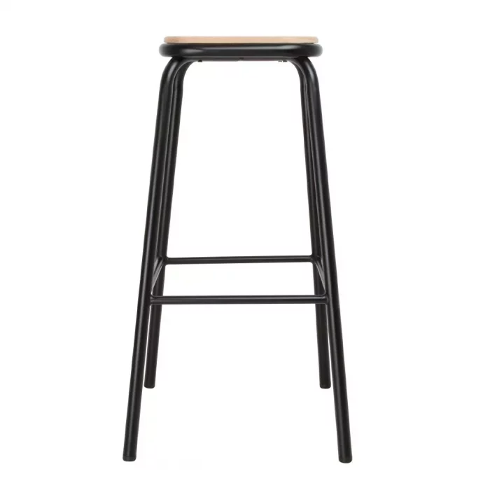 Bolero Cantina High Stools with Wooden Seat Pad Black (Pack of 4) - Image 3