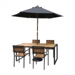 Bolero Steel & Acacia Armchair (Pack of 4) - Image 3