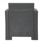 Bolero PP Armchair and Table Wicker Set Grey - Image 2
