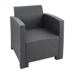 Bolero PP Armchair and Table Wicker Set Grey - Image 3