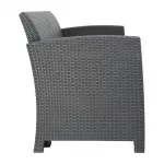 Bolero PP Armchair and Table Wicker Set Grey - Image 4