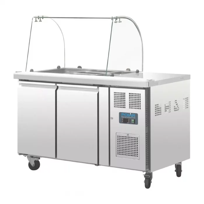 Polar U-Series Double Door Refrigerated Gastronorm Saladette Counter - Image 2